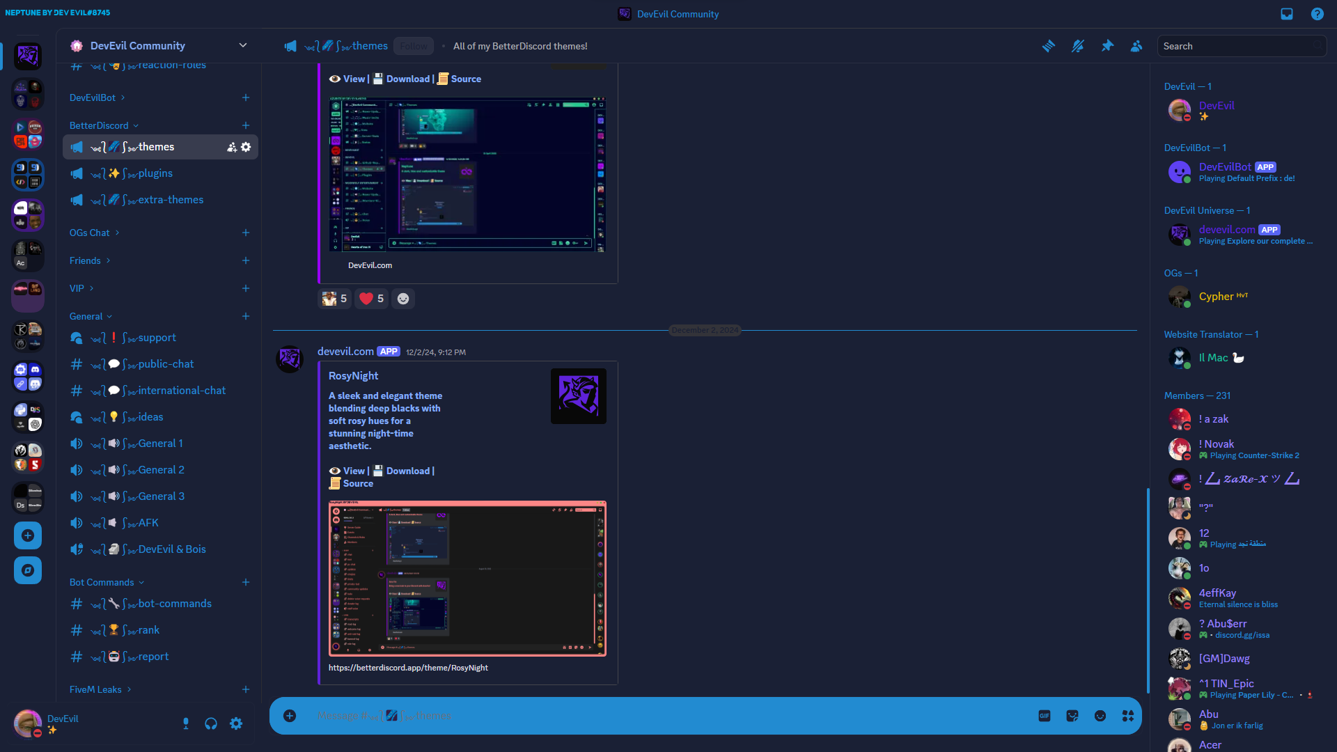 Neptune Discord Theme